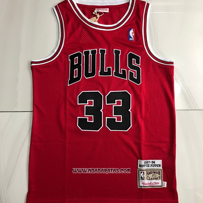 Camiseta Chicago Bulls Scottie Pippen #33 Mitchell & Ness 1997-98 Rojo